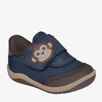 Baskets à pression - Bleu/marron - Kidy 