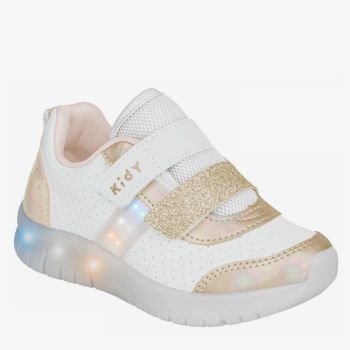Baskets lumineuses à pressions - Blanc/Doré - Kidy