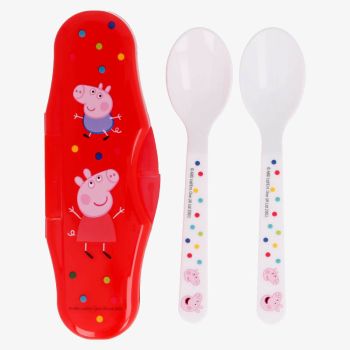 Lot de 2 cuillères pour bébé - Rouge/blanc - Disney