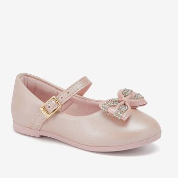 Ballerine brillant à nœud strassé - Rose - KLIN 