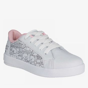 Tennis + livret de coloriage pour fille - Blanc - Kidy