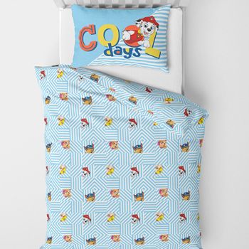 Ensemble de housses de couette et taie Pat patrouille 140×200Cm + 2 taies - Bleu