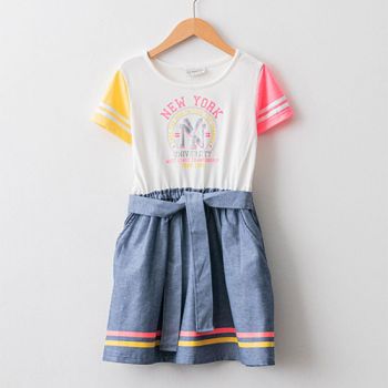 Robe fille à manches bicolores - Multicolore - Waikiki