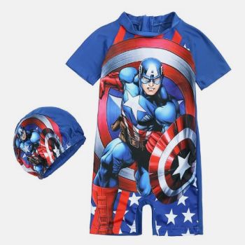 Maillot de bain Captain america 2 pces - Bleu