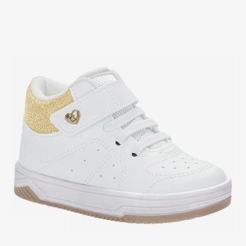 Baskets montantes à paillettes pour fille - Blanc/Argenté - Kidy