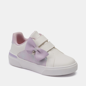 Baskets double scratch à nœud violet - Blanc - Klin
