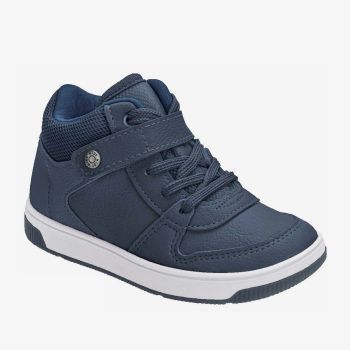 Baskets montantes perforées à lacets et pression - Bleu - Kidy