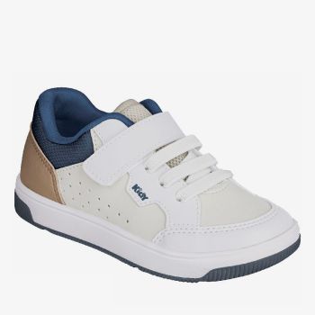 Sneakers à pressions - Blanc/Bleu/Marron - Kidy