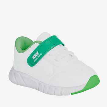 Baskets à pression pour garçon - Blanc/Vert - Kidy