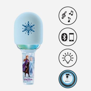 Microphone Bluetooth avec enceinte et lumière Reine des neiges - Multicolore - Disney
