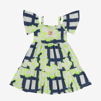 Robe épaules dénudées - Vert/Bleu- Quimby