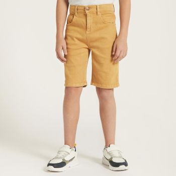 Bermuda jeans garçon - Jaune Moutarde - Juniors 