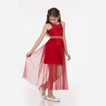 Robe de cérémonie décolletée - Rouge