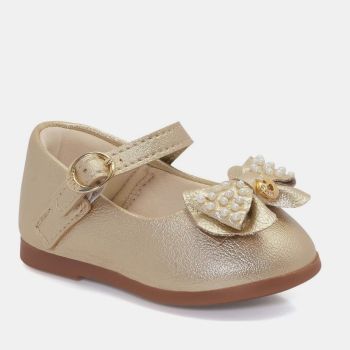 Ballerine bébé fille nœud perlé - Doré - Klin 