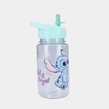 Gourde transparente Stitch 450Ml - Rose - Disney