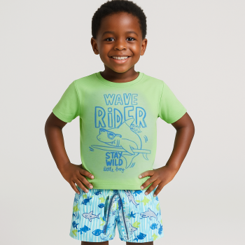 Ensemble garçon Wave rider - Vert /Bleu - Quimby