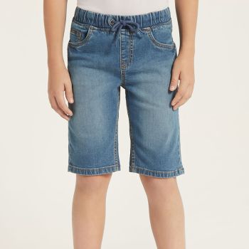 Bermuda delavé à nœud - Bleu - Juniors