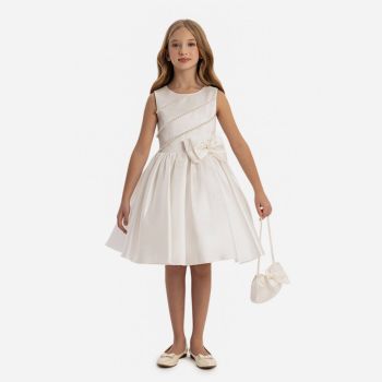 Robe de cérémonie perlée + sac à main - Blanc - Pamina