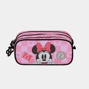 Trousse fille Minnie mouse à 3 compartiments - rose - Disney