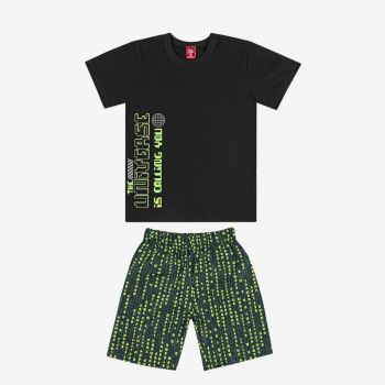 Ensemble t-shirt  et bermuda garçon - Noir - Bee Loop