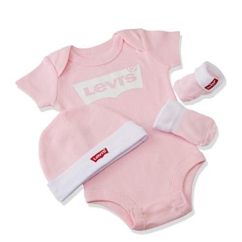 Ensemble barboteuse + Bonnet + chaussettes Bébé fille - Rose clair - Levi's