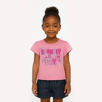 Ensemble fille SPARKLY - Rose fluor/Bleu - Bee Loop