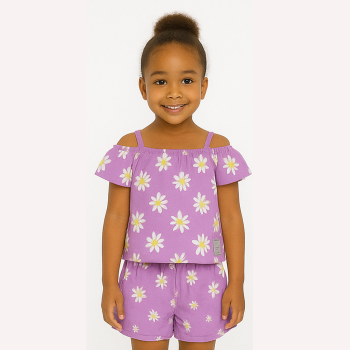 Ensemble T-shirt et short bébé - Violet - Quimby