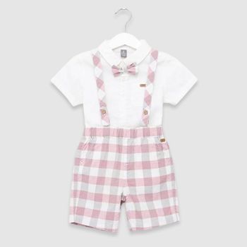 Ensemble bébé garçon spécial cérémonie 2 pces chemise et culotte à bretelles - Multicolore - Giggles
