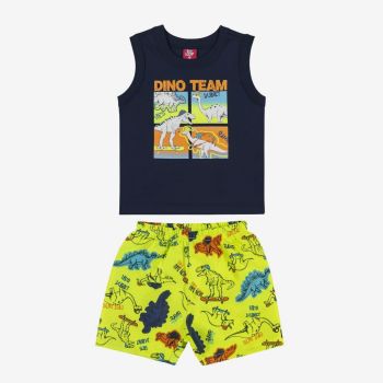 Ensemble Débardeur et bermuda dino team - Vert/bleu - Bee Loop