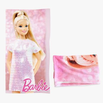 serviette de bain Barbie - Rose