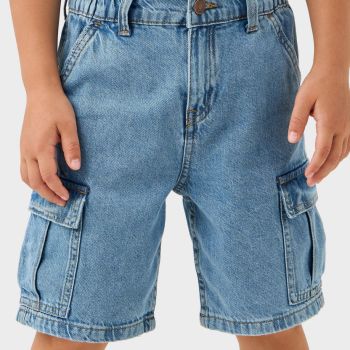 Bermuda jeans à 2 poches sur le côté - Bleu - Juniors