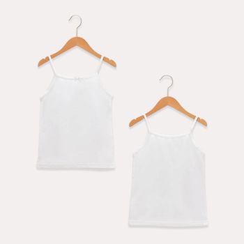 Lot de 2 débardeurs bras mince pour fille - Blanc - Waikiki