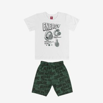 Ensemble t-shirt et bermuda Energy - Vert/Blanc - Bee Loop