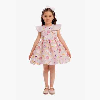 Robe fille à motifs Bonbon - Rose - Pamina