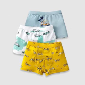 Lot de 3 Boxers voiture - Tracteur Jaune/vert/blanc