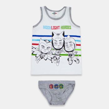Ensemble Sous-vêtements pour garçon pyjamask - Blanc/gris - Disney