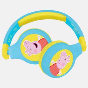 Casque audio bluetooth et filaire peppa pig - bleu/jaune - Disney