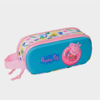 Trousse peppa pig 2 compartiments-Rose-SAFTA
