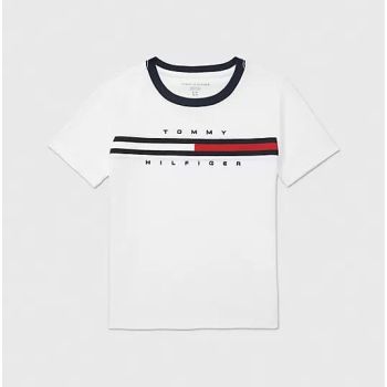 T-shirt col bleu foncé - Blanc - Tommy Hilfiger 