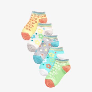 Lot de 5 paires de chaussettes fille fleuri - Multicolore