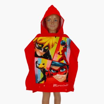 Serviette poncho Miraculous 55x110cm - Multicolore - Disney