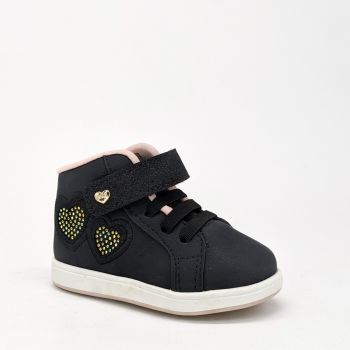 Montante bébé fille à cœur et paillettes - noir - KLIN