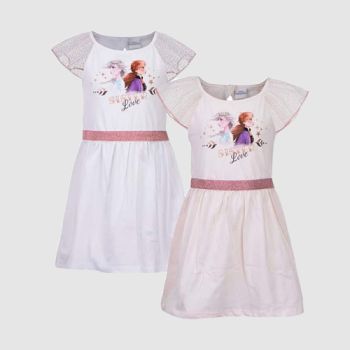 Robe reine des neiges à manches volantées - Blanc - Disney