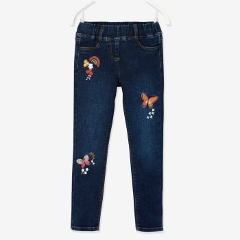 Pantalon jeans fantaisie pour fille - Vertbaudet
