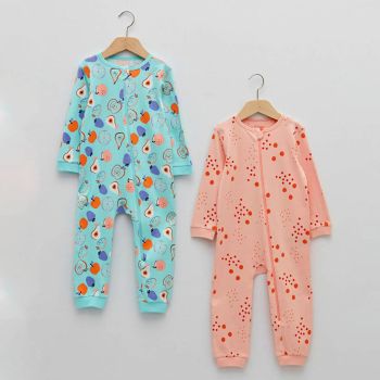 lot de 2 Barboteuses à fermeture bébé fille - Multicolore - LC Waikiki