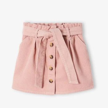 Jupe en velours - Rose - Vertbaudet