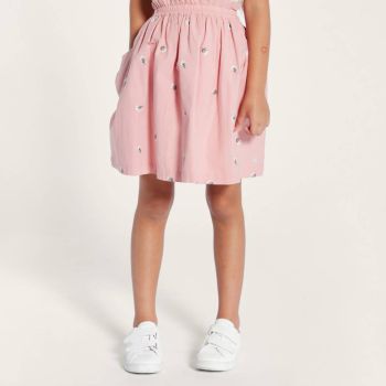Jupe fille taille haute - Rose claire - Eligo