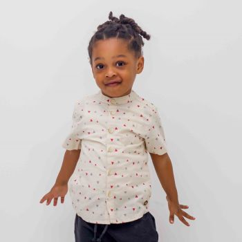 Chemise à motifs triangle - Beige - Eligo