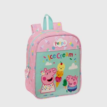 Sac à dos Peppa Pig ice cream 28cm - Rose/Vert - Safta