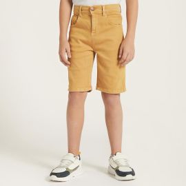 Bermuda jeans garçon - Jaune Moutarde - Juniors 